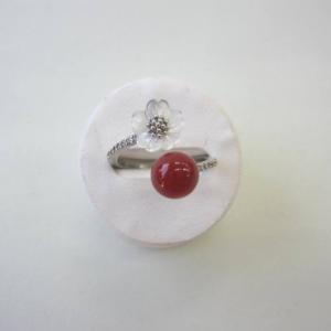 ダイヤモンド　天然赤珊瑚　サンゴ　リング　鑑定書付　宝石　アクセサリージュエリー ダイヤモンド 天然赤珊瑚 サンゴ リング 鑑定書付 宝石 アクセサリー