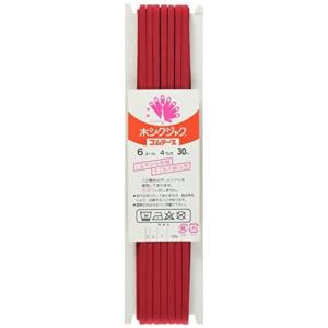 NBK カラー平ゴム 6コール 4mm幅×30m巻 赤 F10-COL6-R 手芸用品