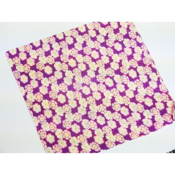 メール便送料無料　ちりめん風呂敷 （紫に小花） 和雑貨 和柄 和小物 ふろしき レーヨン 和装小物 ...