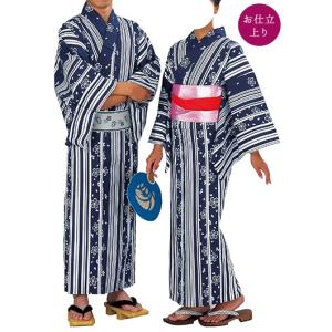 踊り衣裳【お仕立上り浴衣 東印 お揃いゆかた】裄長キング巾 白×紺 取り寄せ商品 「日本の踊り」掲載 踊り絵羽 男性用 女性用 メンズ レディース