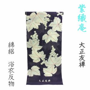 在庫処分 塩沢紬伝統工芸士岡田勇灰色地露芝絣模様正絹 和装 着物 w759