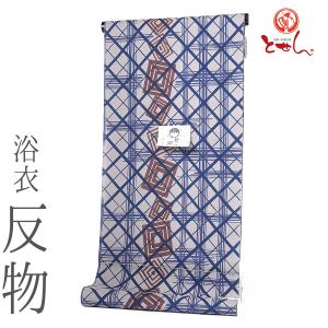 呉服屋 新柄 竺仙鑑製 女物 浴衣 反物 ベージュ×緑（風に吹かれる牡丹