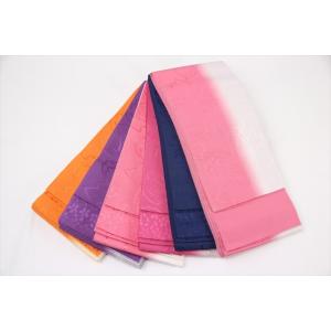 　訳あり 女物 正絹 半幅帯 花柄 某ブランド 半巾帯 浴衣