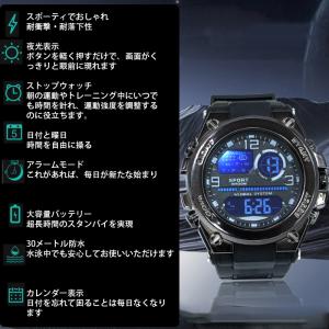 即納 腕時計 メンズ デジタル 防水 軽量 腕...の詳細画像2