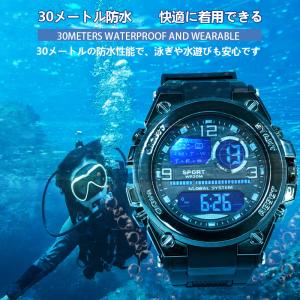 即納 腕時計 メンズ デジタル 防水 軽量 腕...の詳細画像3