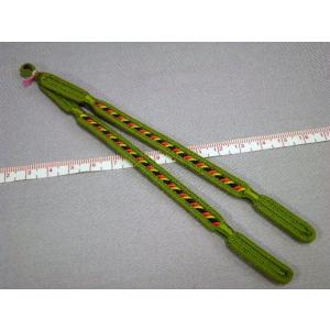 羽織紐 はおりひも 海松 深緑色系 オリーブ色系 正絹日本製 特殊な組｜toshizou-gofuku