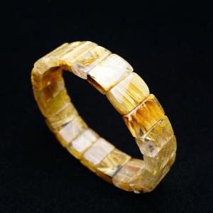 タイチンルチルクォーツ ゴールドルチル バングル 送料無料 一点物 111