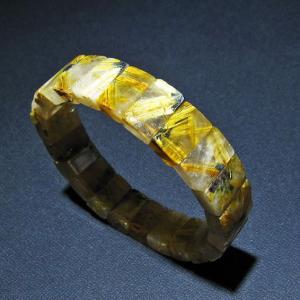 タイチンルチルクォーツ ゴールドルチル バングル 送料無料 一点物 111