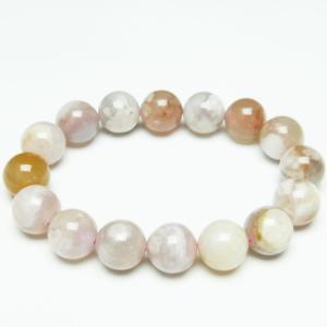 チェリーブロッサムアゲート ブレスレット 桜瑪瑙 14mm アゲット 一点 