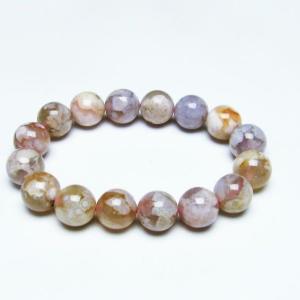 アゲート 笑口ブレスレット ドゥルージー 開運 龍穴 14mm ランダム発送