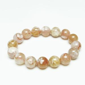 チェリーブロッサムアゲート ブレスレット 桜瑪瑙 15mm アゲット 一点
