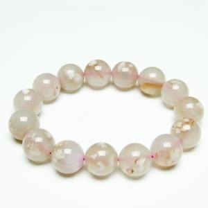 チェリーブロッサムアゲート ブレスレット 桜瑪瑙 11mm アゲット 一点