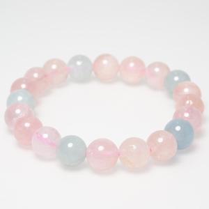 ミックスカラーベリル ブレスレット 10mm 一点物 111-2748 : 天然石