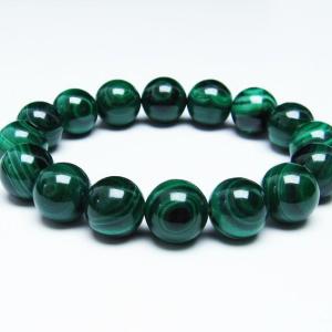 マラカイト ブレスレット 14mm 天眼 malachite 一点物 送料無料 111