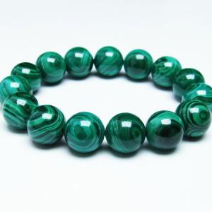 マラカイト ブレスレット 14mm 天眼 malachite 一点物 送料無料 111 