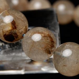 プラチナルチルクォーツ ブレスレット 10mm 一点物 メール便送料無料