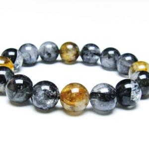 エレスチャルクォーツ ブレスレット 17mm ブラックエレスチャル 一点物