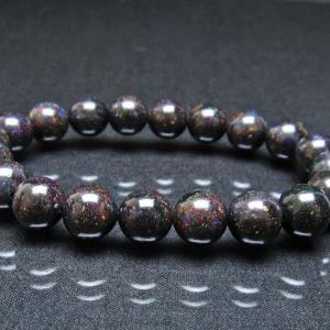 ★にい様★ ★希少石★ ブラックオパール　ブレスレット ブラックオパール ブレスレット 16mm 一点物 111-17777 : 天然石