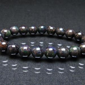 ブラックオパール ブラックマトリックスオパール ブレスレット 10mm