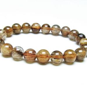 キャッツアイルチルクォーツ ブレスレット 14mm 一点物 111-10995