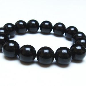 【高級】黒水晶 ブレスレット 18mm モリオン 黒水晶 ブレスレット 18mm 一点物 メール便送料無料 111