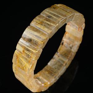 タイチンルチルクォーツ ゴールドルチル バングル 送料無料 一点物 111