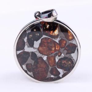 Silver925◇希少 パラサイト隕石 12x13mm 肉球 ペンダントトップ 1個