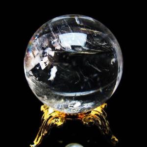 水晶 スフィア 丸玉 虹入り 27mm 水晶玉 置物 一点物 141-4961