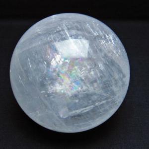 カルサイト 丸玉 虹入り 83mm ホワイトカルサイト スフィア 一点物 151