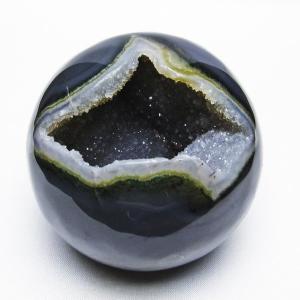 アゲート 笑口丸玉 ジオード スフィア 丸玉 一点物 送料無料 151-5581