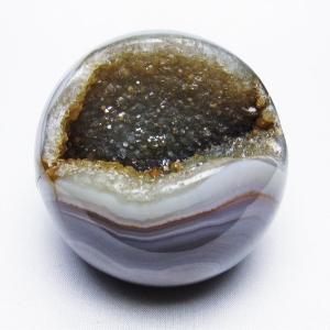 アゲート 笑口丸玉 ブラジル産 88mm ジオード スフィア 送料無料 一点
