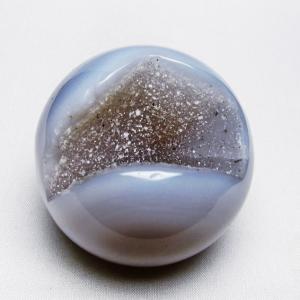 アゲート 笑口丸玉 ジオード スフィア 丸玉 一点物 送料無料 151-5581