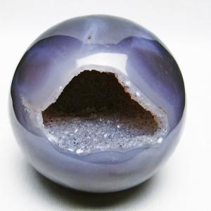 アゲート 笑口丸玉 ジオード スフィア 丸玉 一点物 送料無料 151-5581