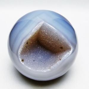 アゲート 笑口丸玉 ジオード スフィア 丸玉 一点物 送料無料 151-5581