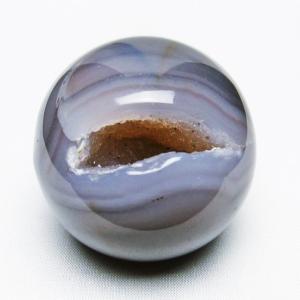 アゲート 笑口丸玉 ジオード スフィア 丸玉 一点物 141-5150 : 天然石