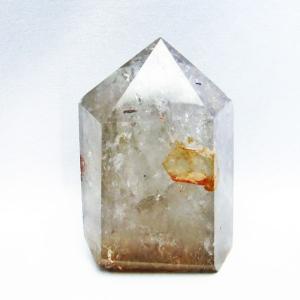 スモーキークォーツ 六角柱 煙水晶 虹入り 3.7Kg 台座付属 送料無料