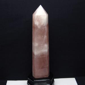 ローズクォーツ ポイント 六角柱 台座付属 一点物 152-2587 : 天然石