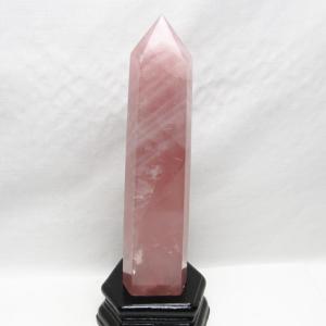 ローズクォーツ ポイント 六角柱 台座付属 一点物 152-2587 : 天然石