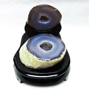 アゲート ジオード 原石 置物 台座付属 瑪瑙 メノウ 晶洞 一点物 181