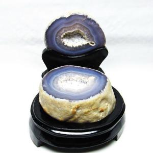 1.3Kg トレジャーメノウ アゲート ジオード 台座付属 一点物 送料無料