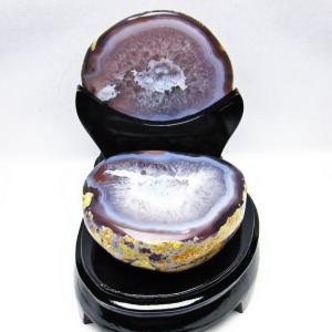トレジャーメノウ アゲート 龍穴 風水 台座付属 [送料無料] アゲット 一点物 175-650