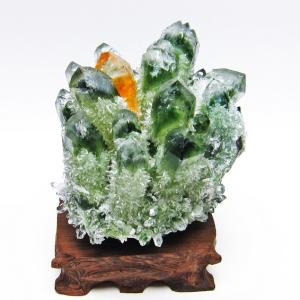 緑水晶 クラスター 台座付属 一点物 182-4506 : 天然石
