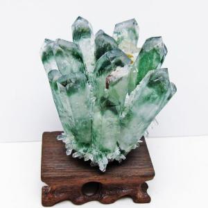 緑水晶 クラスター 原石 台座付属 一点物 [送料無料] 182-7395