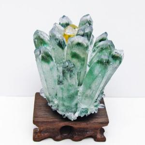 緑水晶 クラスター 台座付属 一点物 182-4506 : 天然石