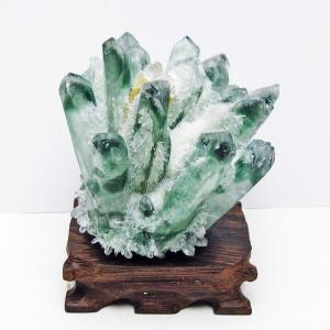 緑水晶 クラスター 原石 台座付属 一点物 [送料無料] 182-7391