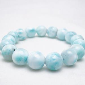 ラリマー ブレスレット ラリマール 本物 14mm 送料無料 一点物 111