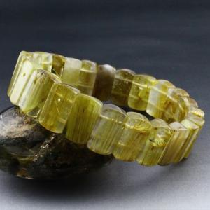 タイチンルチルクォーツ ゴールドルチル バングル 送料無料 一点物 111