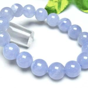 ブルーレースアゲート ブレスレット 14mm アゲット 一点物 111-12704