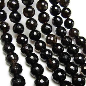 スモーキークォーツ ブレスレット 64面カット14mm 煙水晶 スモーキー