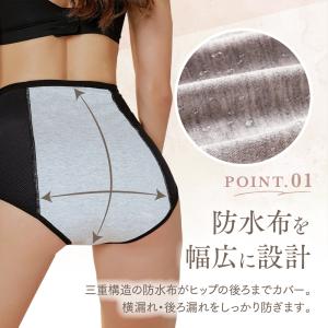 サニタリーショーツ 生理用 3枚セット 防水布...の詳細画像3